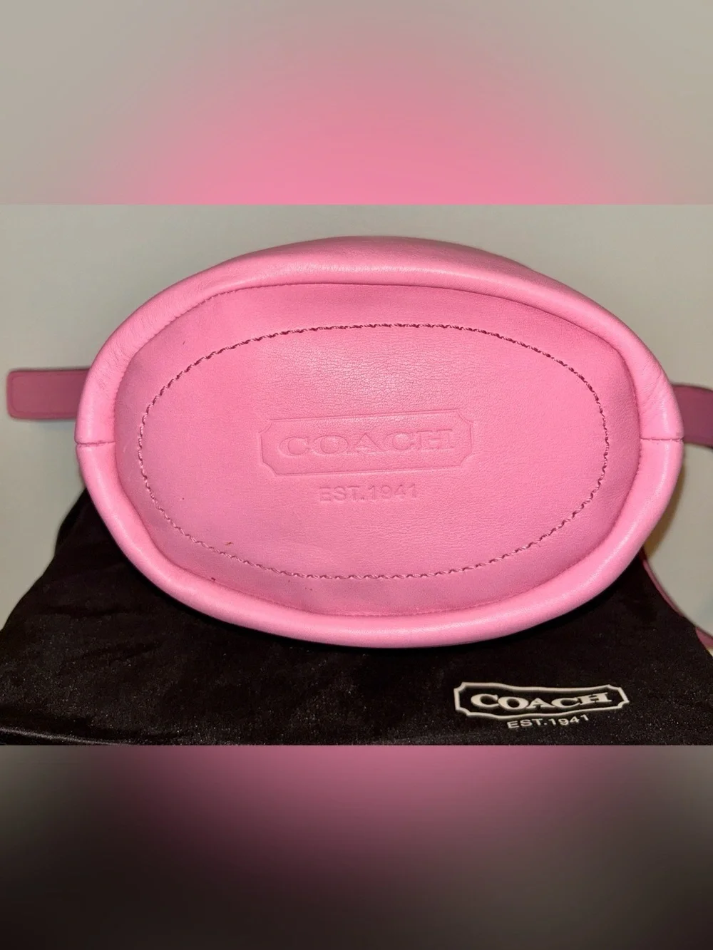 COACH Alternating Pink Leather Rugby Stripes Bleeker duffle crossbody. RARE!